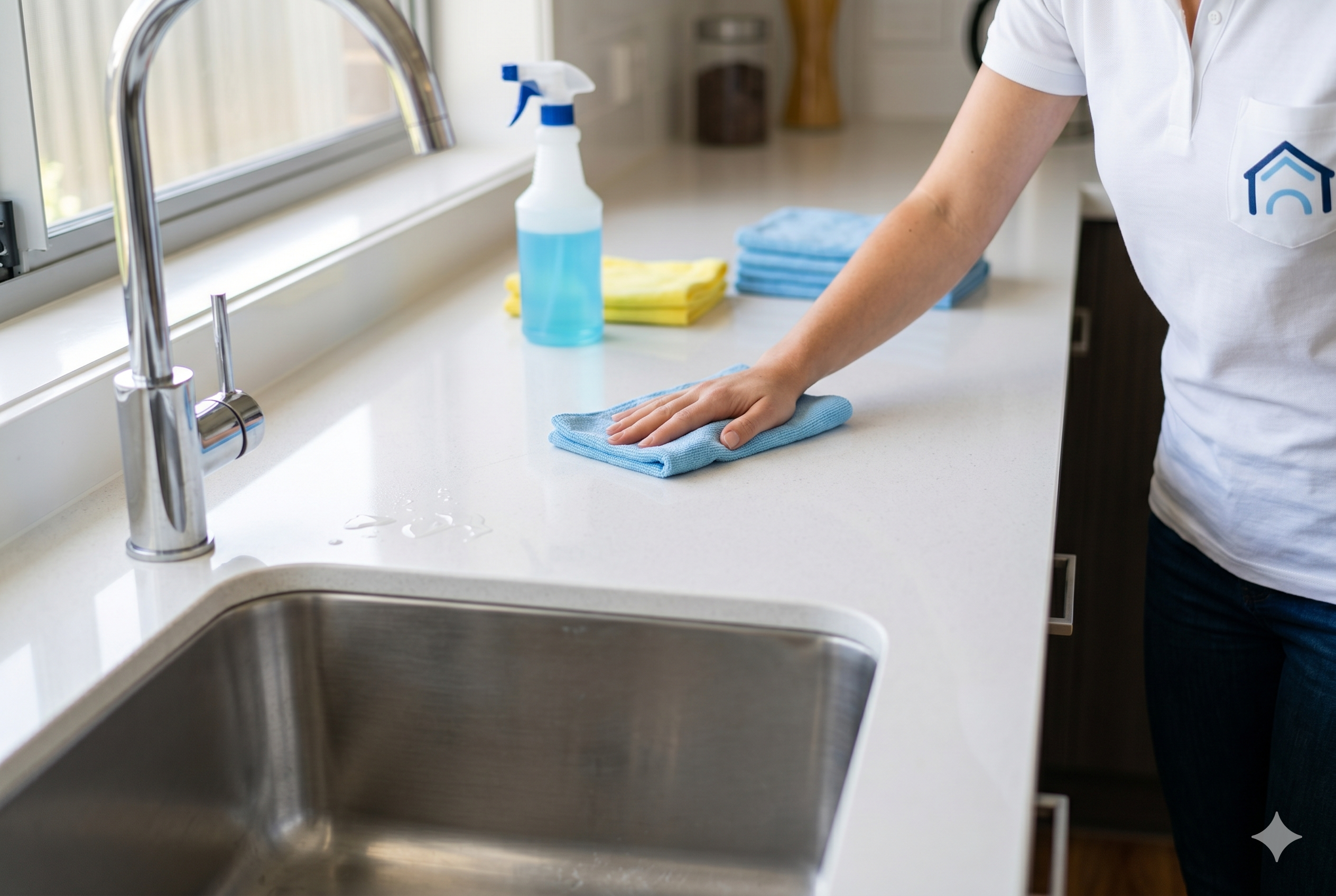 Spotless clean kitchen after professional cleaning
